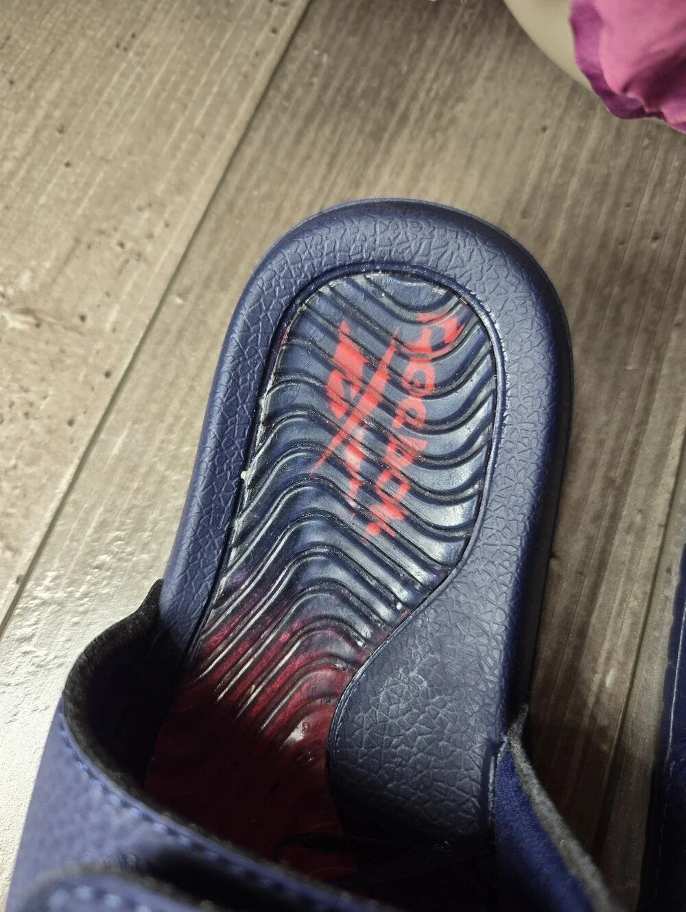 Reebok Kids Navy & Red Slide Sandals – Size 1 Little Boy